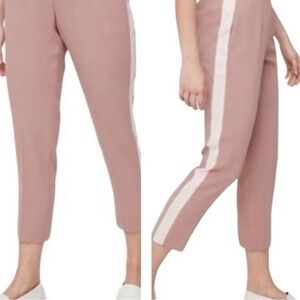 Babaton Blush Cropped Pants with Ivory Stripe